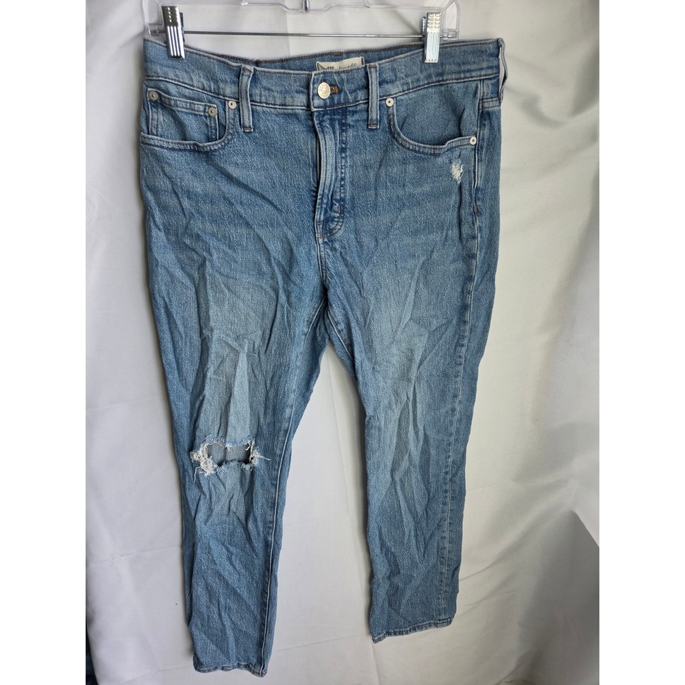 Madewell Straight Leg Jeans Women  Blue Light Relaxed High Rise Straight